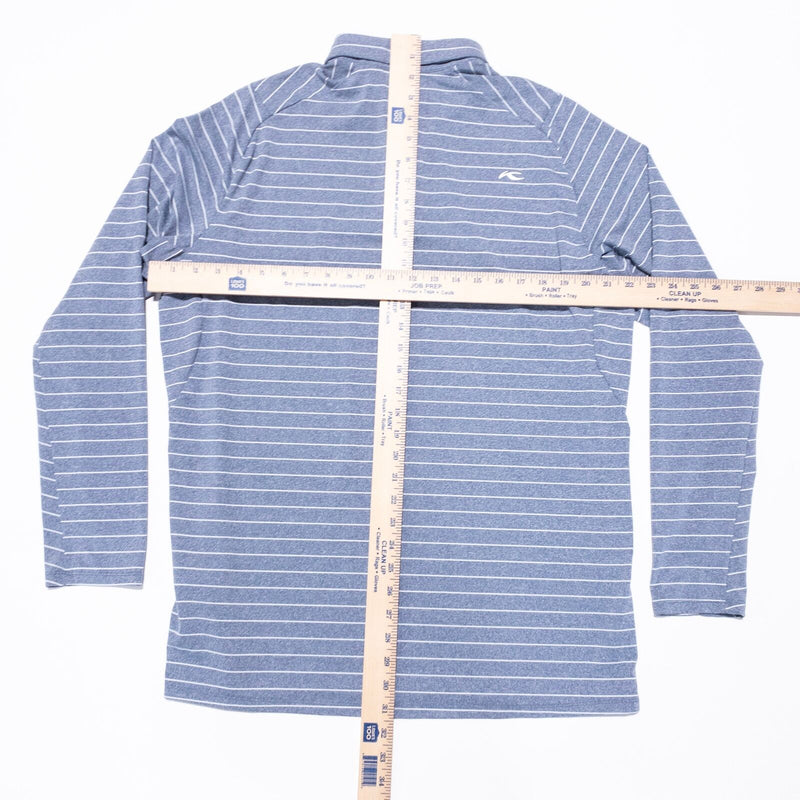 KJUS Long Sleeve Golf Polo Men's Large/52 Comfort Fit Blue Striped UPF 50+ Shirt