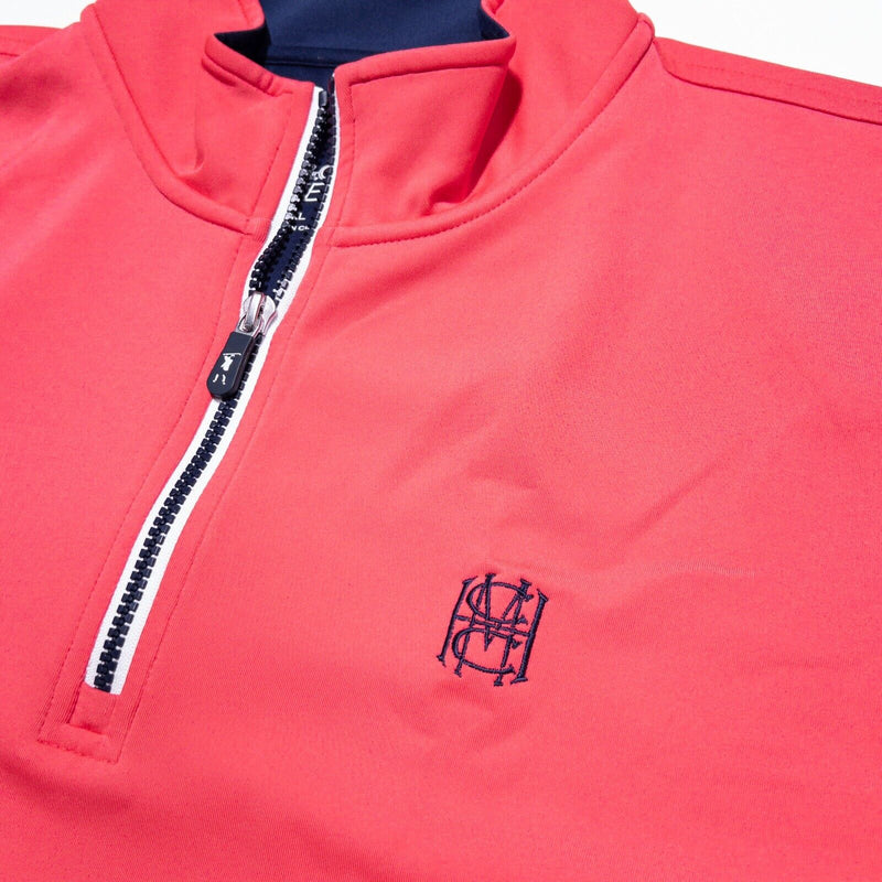 Fairway & Greene Vest Men's XL F&G Tech Golf 1/4 Zip Pullover Pink Wicking