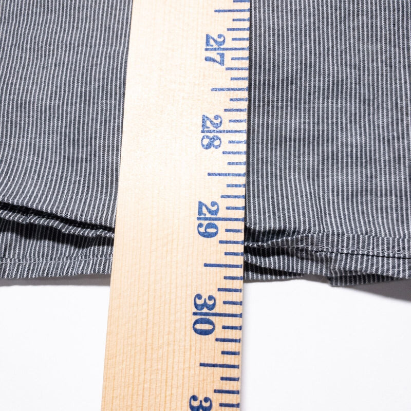 Steven Alan Shirt Men's 16.5 (Large) Button-Up Gray Striped Loop Collar USA Made