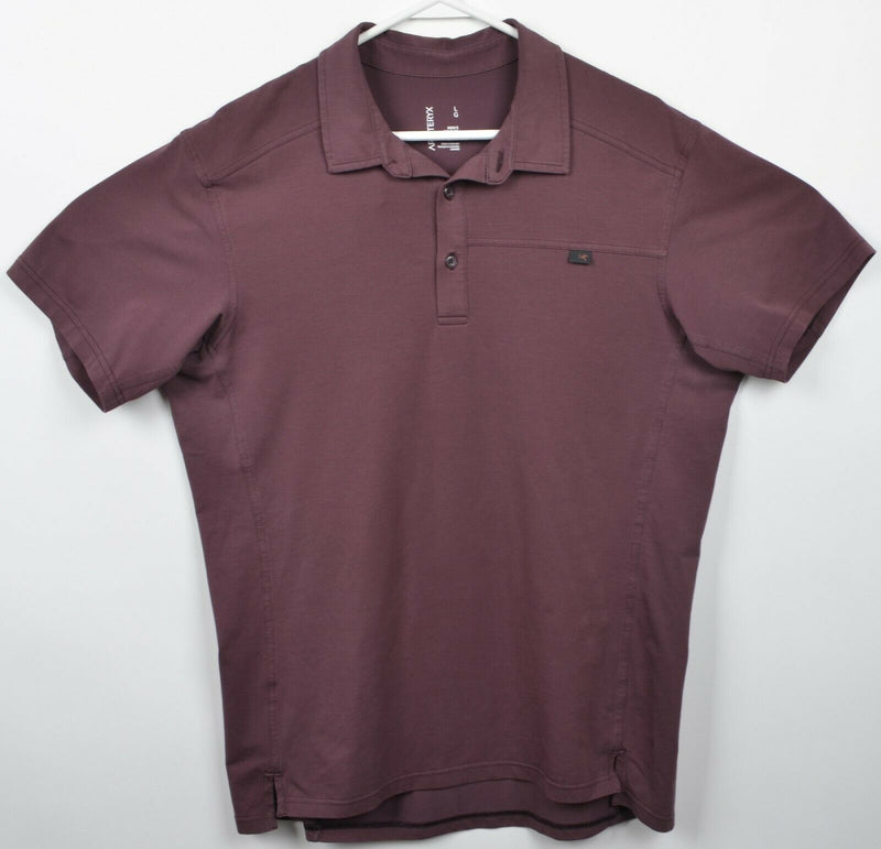 Arc'teryx Men's Large Maroon Purple/Red Technical Travel Captive Polo Shirt