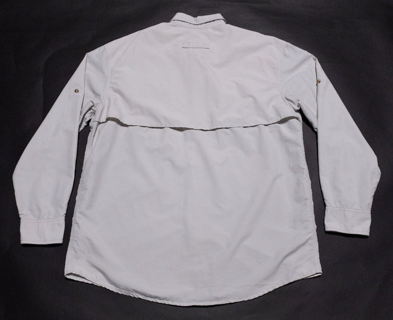 L.L. Bean Fishing Shirt Men's Large Tropicwear Nylon Vented Long Sleeve Gray