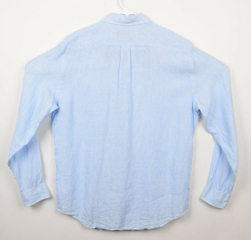 Vineyard Vines Men's Sz Medium Classic Fit 100% Linen Blue Whale Tucker Shirt