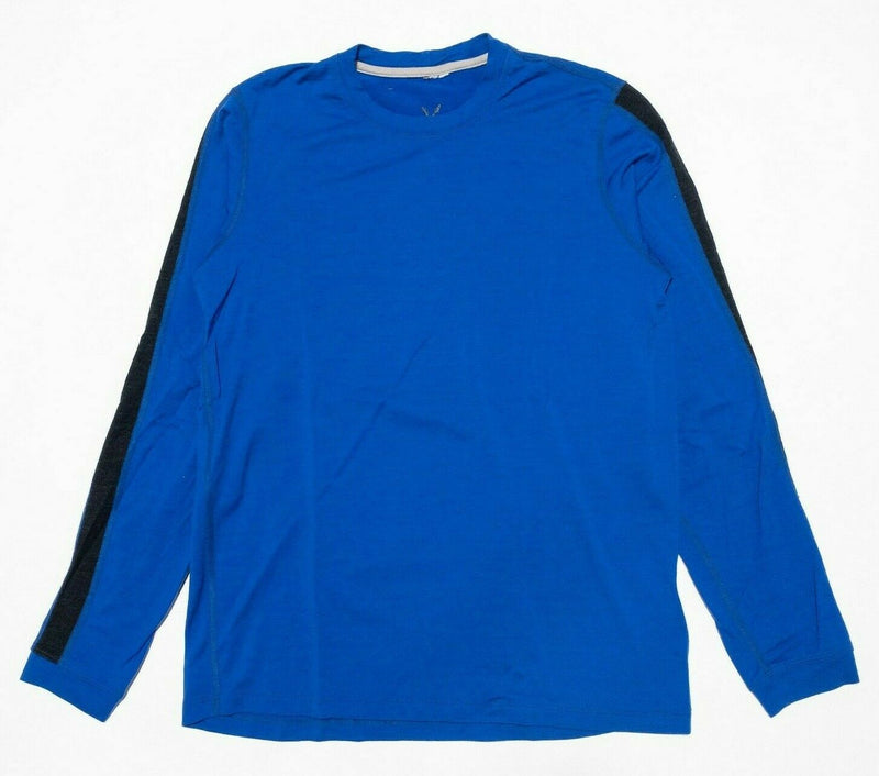 Ibex Men's Small Merino Base Layer Top Long Sleeve T-Shirt Blue Hiking Outdoor