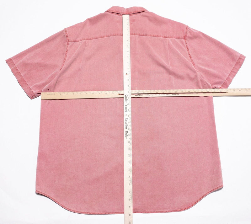 Nat Nast Silk Shirt Men's XL Red/Pink Faded Bowling Camp Button-Up