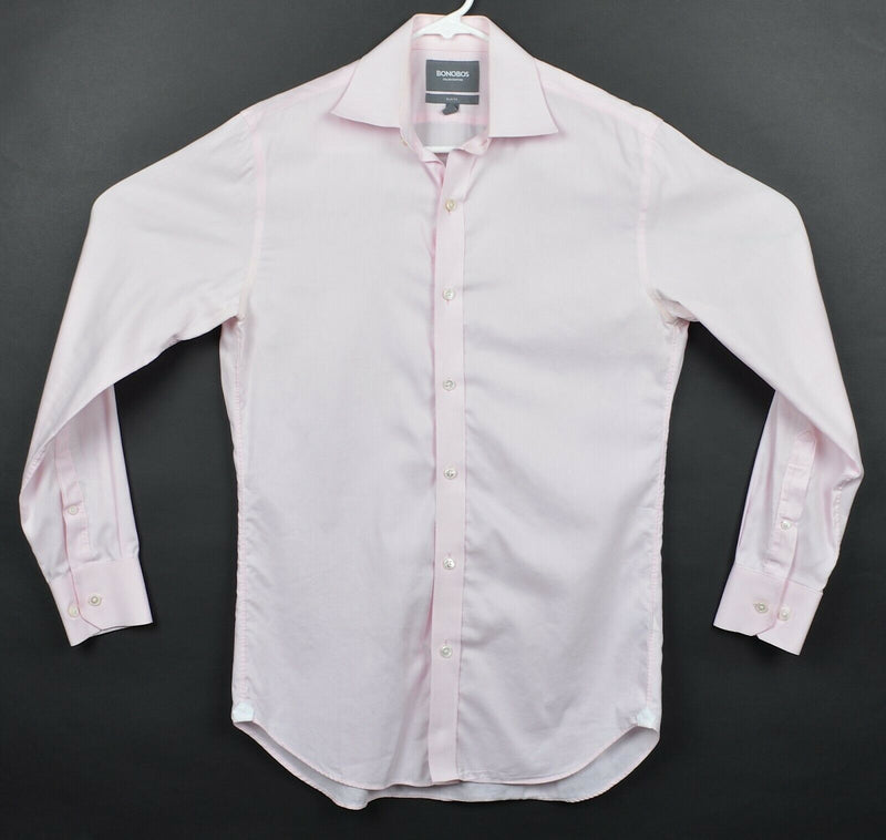 Bonobos Men's Sz 15/33 Slim Fit Light Pink Button-Front Dress Shirt