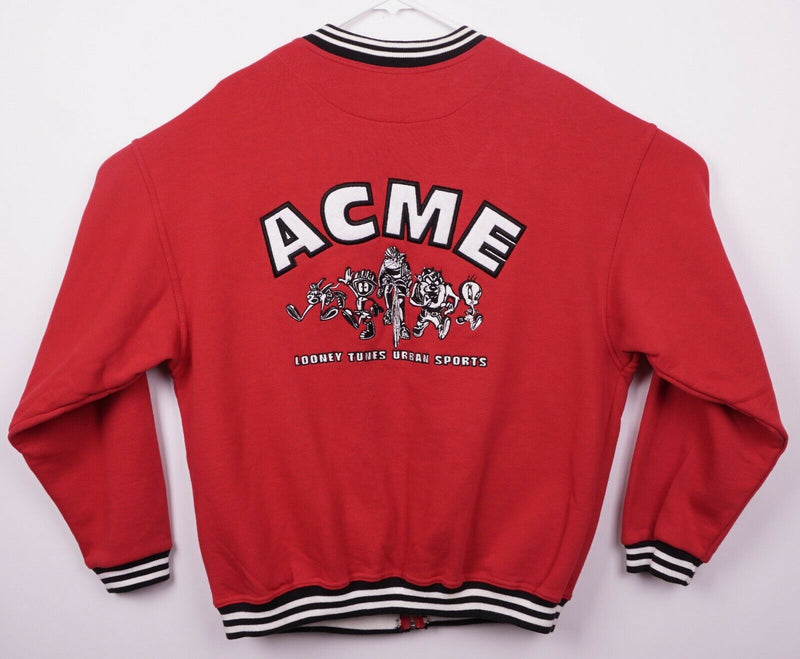 Vtg Acme Clothing Adult Sz XL Looney Tunes Urban Sports Red Full Zip Sweatshirt