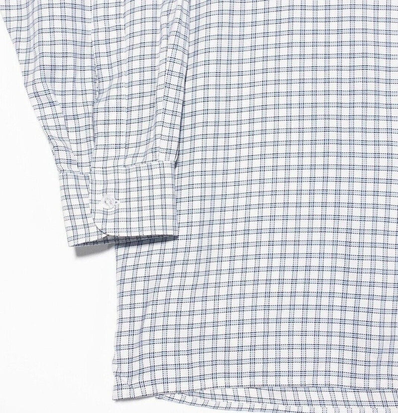 Ermenegildo Zegna Shirt XL Men's White Check Long Sleeve Button-Front Italy