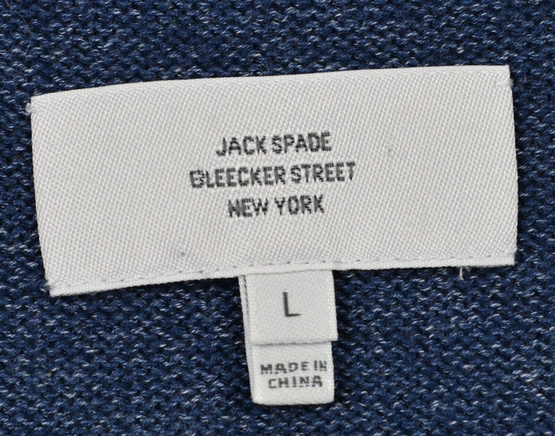 Jack Spade Men's Large Indigo Blue V-Neck Button-Front Cardigan Sweater