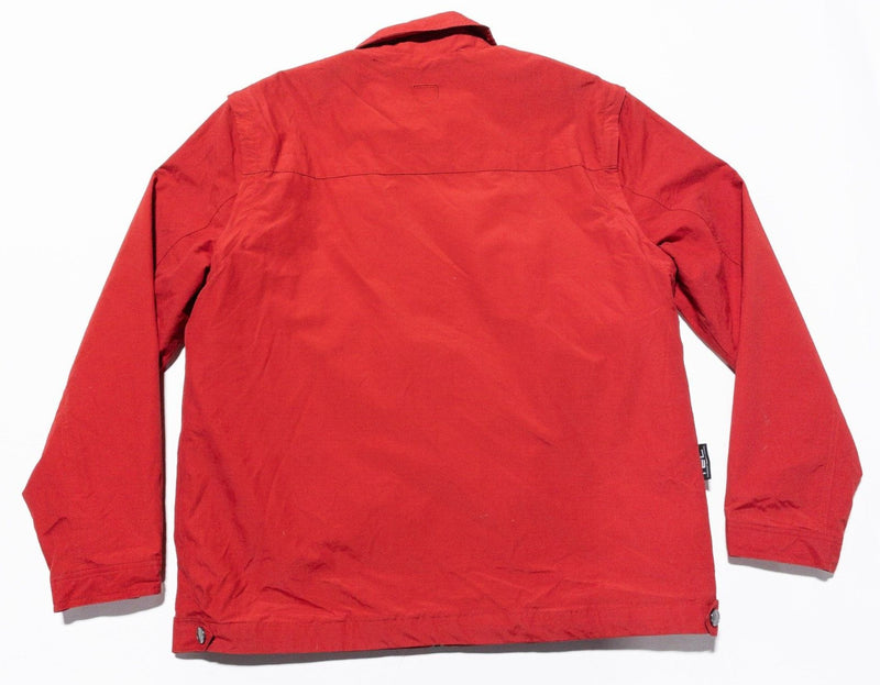 SCOTTeVEST Jacket Men's Large Travel Convertible Zip Off Sleeves Full Zip Red