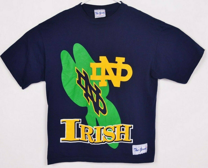 Vintage 90s Notre Dame Men's XL Big Shamrock Fighting Irish The Game T-Shirt