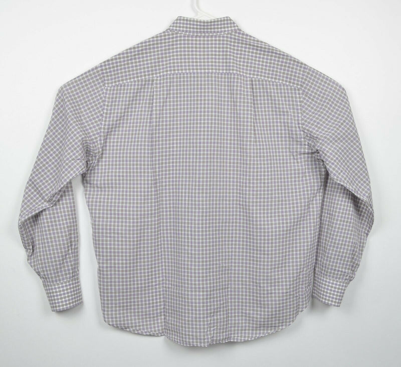 Brioni Men's XL Purple Plaid Made in Italy Long Sleeve Button-Front Dress Shirt