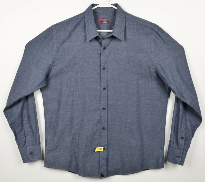 UNTUCKit Men's XL Slim Fit Blue Chambray Long Sleeve Button-Front Shirt