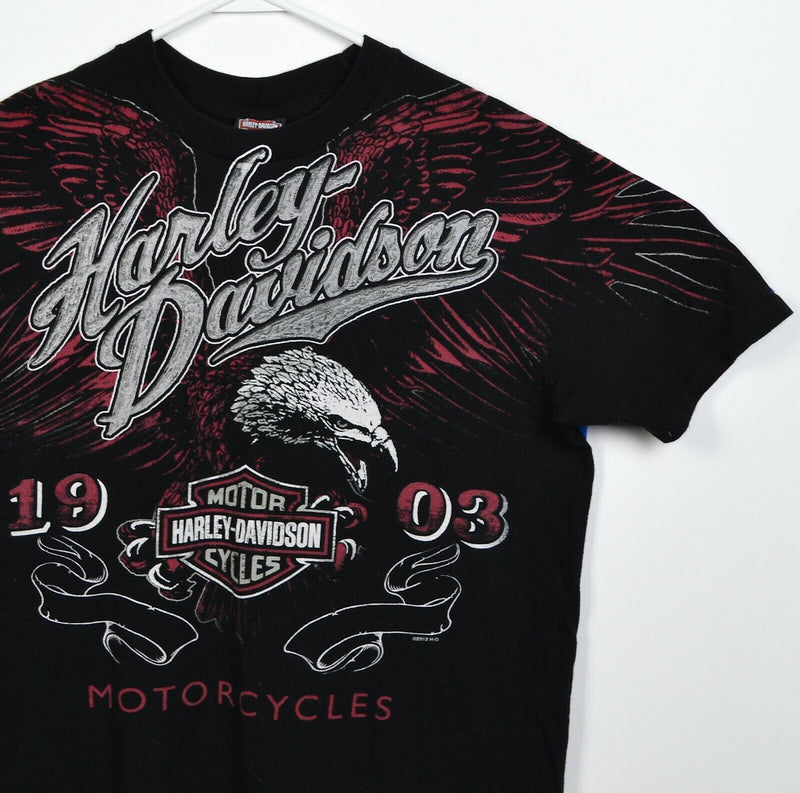 Harley-Davidson Men's Large Eagle Wings All Over Print New Berlin Black T-Shirt