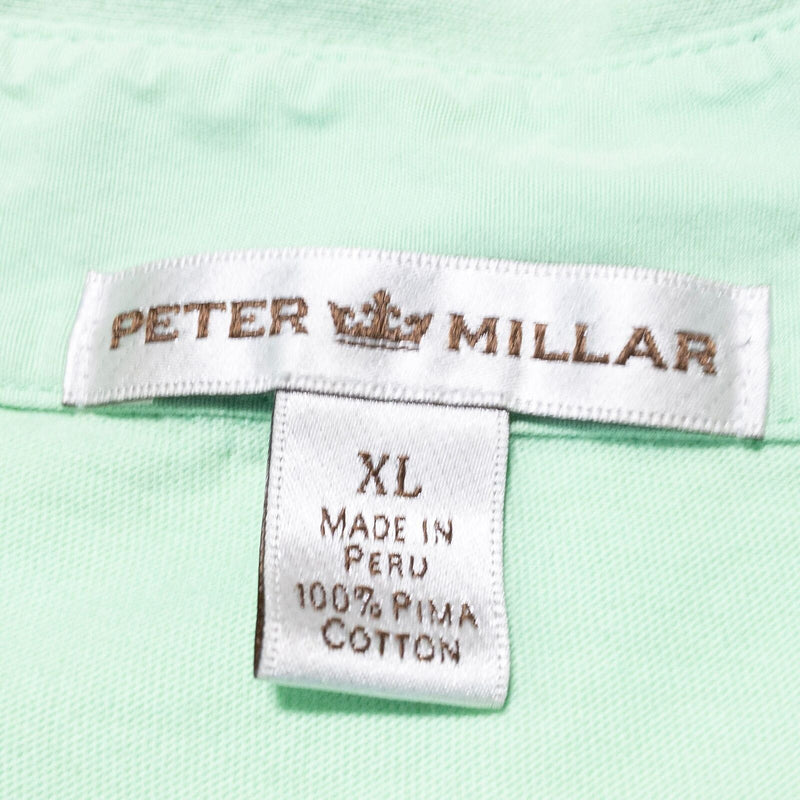 Peter Millar Polo Men's XL Crown Sport Golf Light Green Pocket Collared