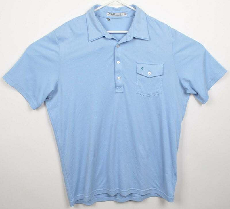 Criquet Men's XL Solid Light Blue Pocket Cotton Poly Short Sleeve Polo Shirt