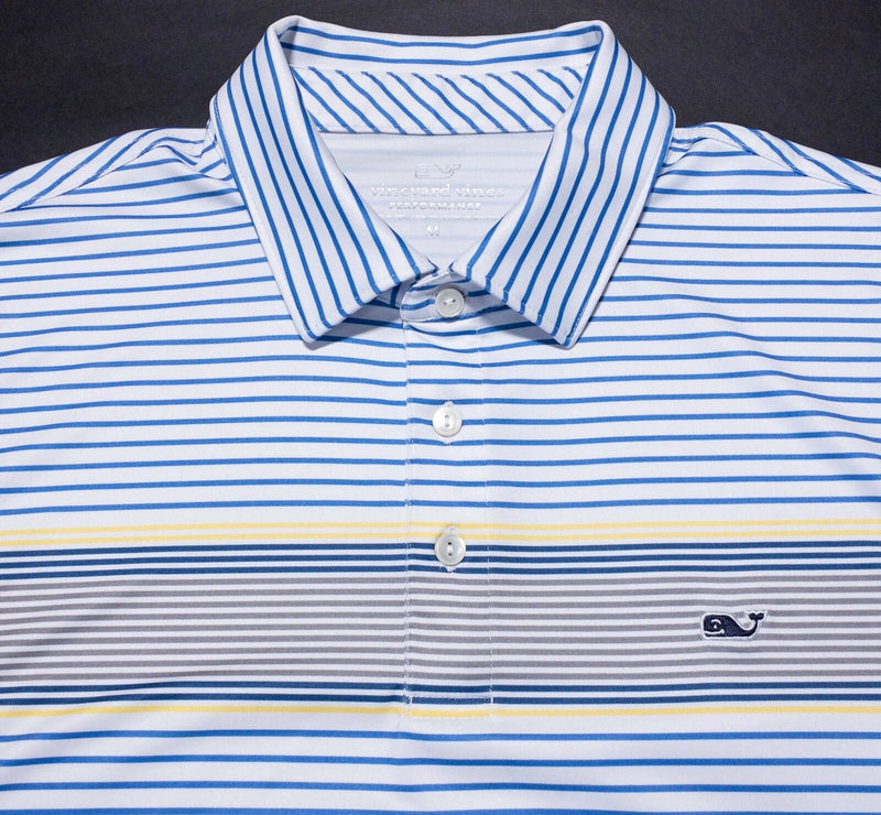Vineyard Vines Performance Polo Medium Men's Shirt Colorful Striped Sankaty Golf