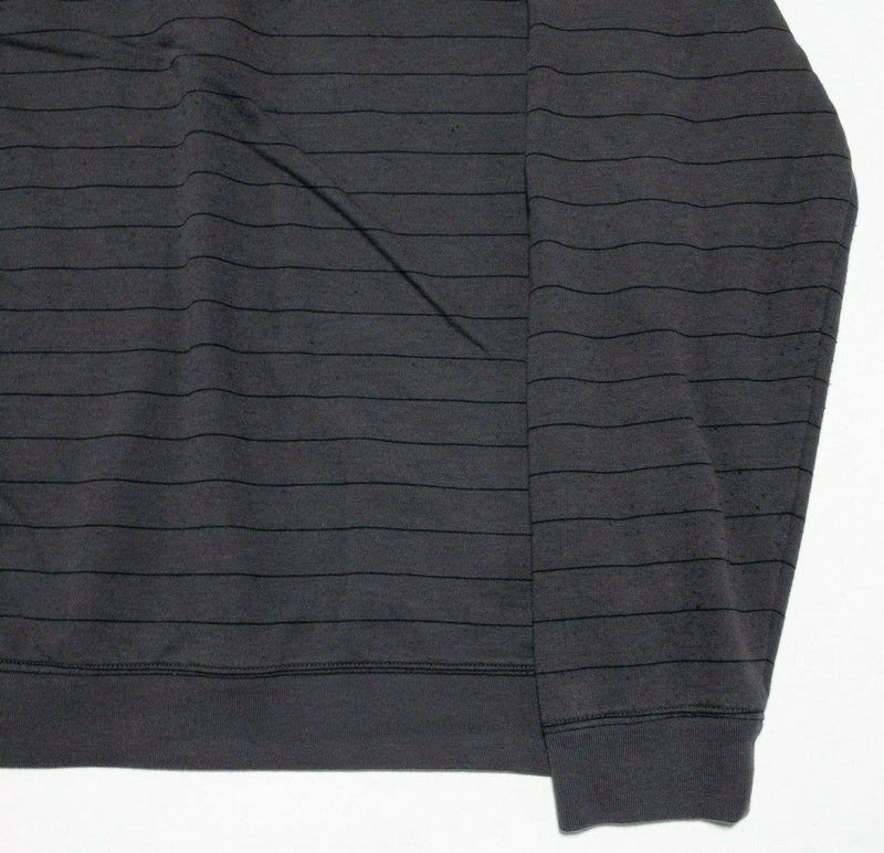 Travis Mathew Crewneck Sweatshirt Golf Gray Striped Polyester Modal Men's Large