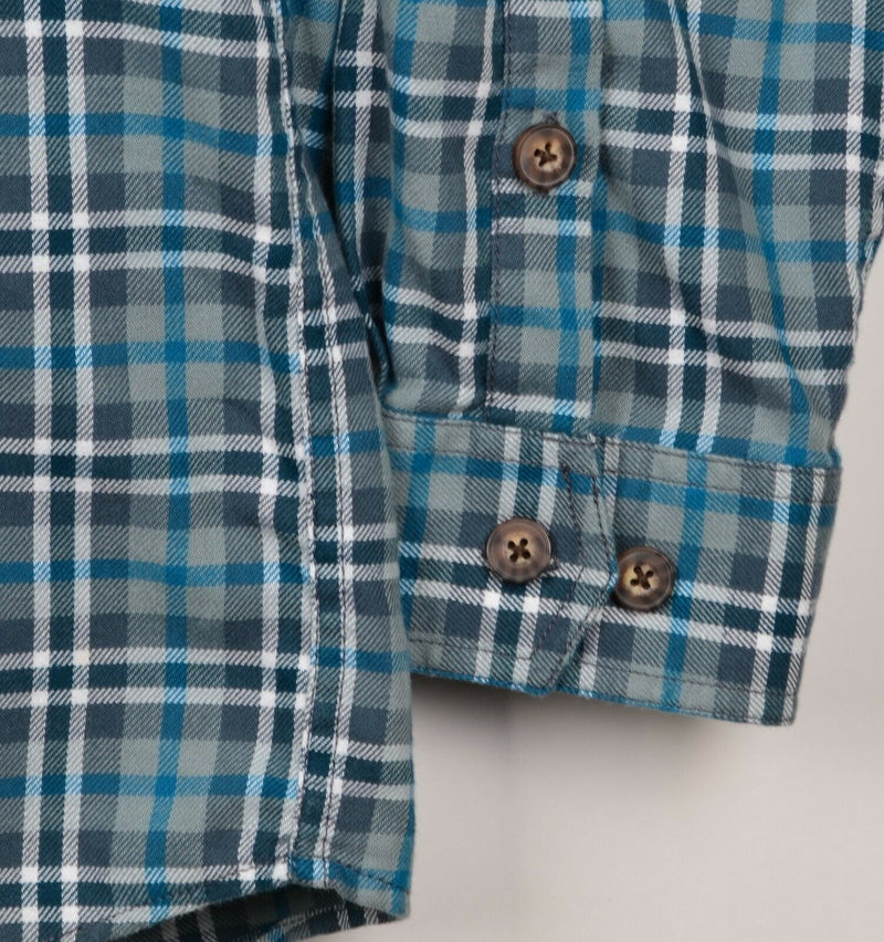 Duluth Trading Co. Men's Sz XL Cotton Polyester Blend Blue Plaid Flannel Shirt
