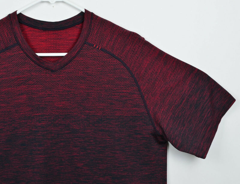 Lululemon Men's Sz Large Red Metal Vent Tech V-Neck Athleisure Shirt