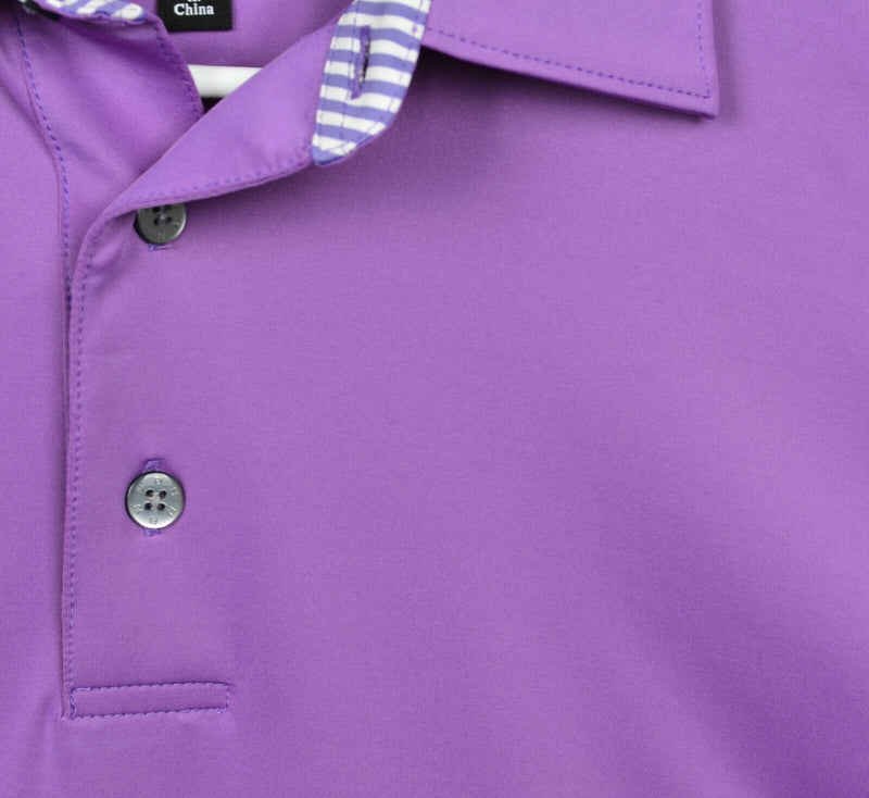 FootJoy Men's Large Solid Purple Polyester Blend Short Sleeve FJ Golf Polo Shirt