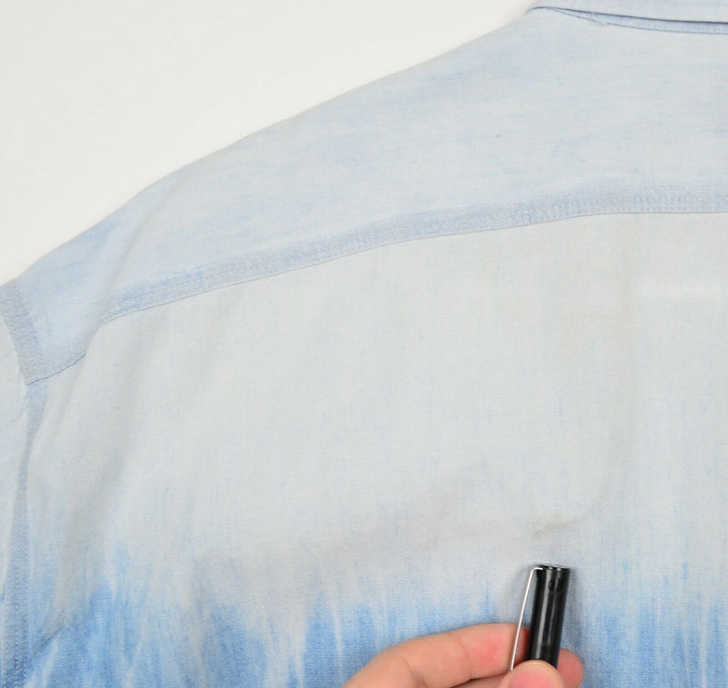Polo Ralph Lauren Men's XL Dungaree Workshirt Tie-Dye Blue Short Sleeve Shirt