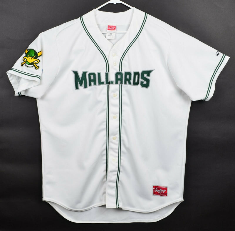 Madison Mallards Men's 2XL Rawlings Sewn White Northwoods League Baseball Jersey