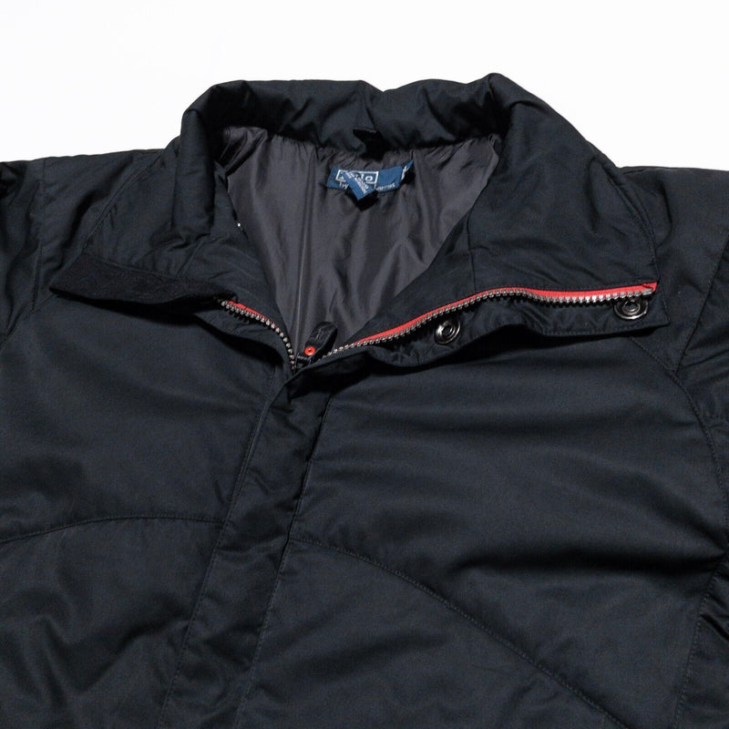 Polo Ralph Lauren Jacket Men's XL Insulated RL 67 Full Zip Snap Solid Black