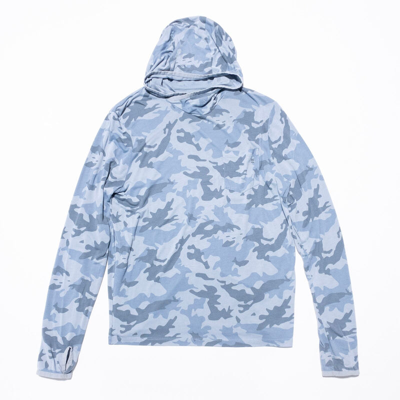 Free Fly Bamboo Hoodie Women's XS Blue Camouflage Pullover Lightweight