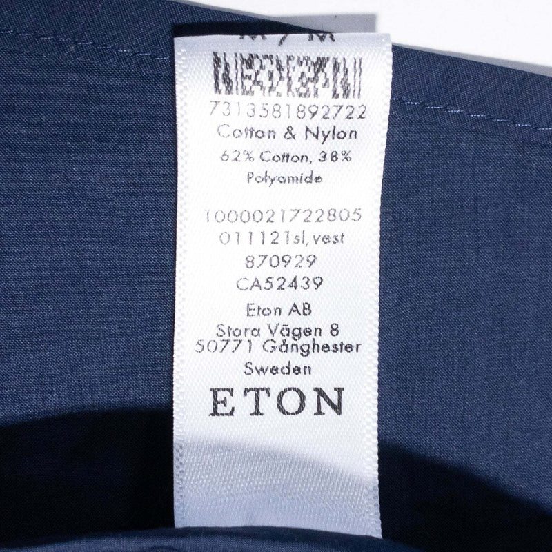 Eton Wind Vest Men's Medium Full Zip Water Repellant Navy Blue Pockets