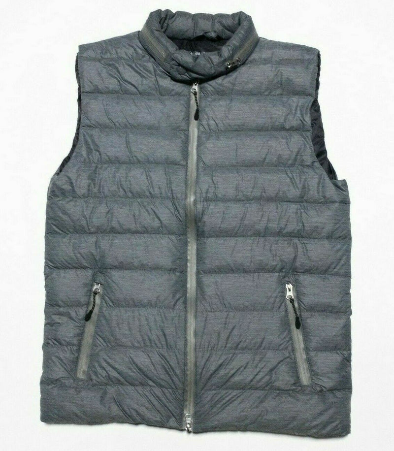 Saks Fifth Avenue Men's Medium Down Gray Full Zip Zip-In Hood Puffer Vest