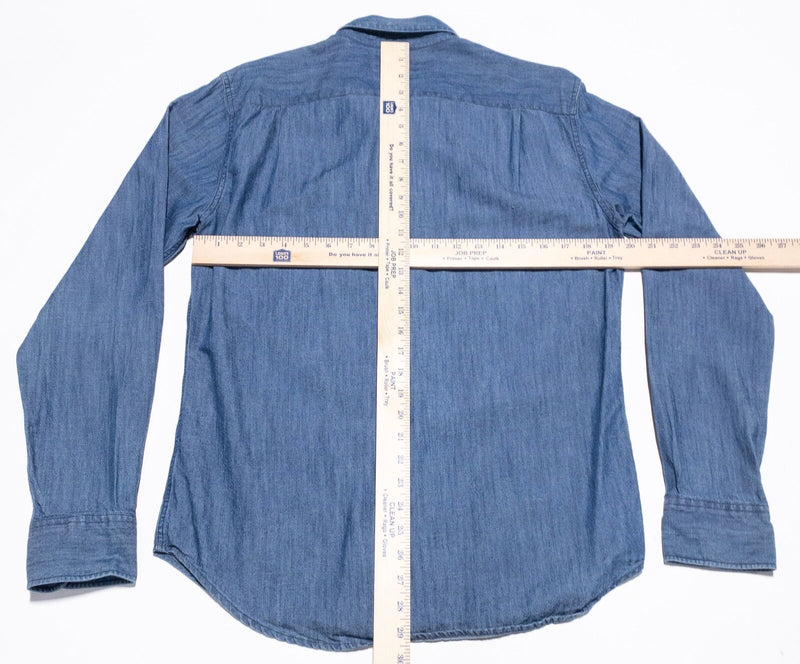 Bonobos Denim Shirt Men's Medium Slim Fit Button-Up Blue Cotton Tencel Blend