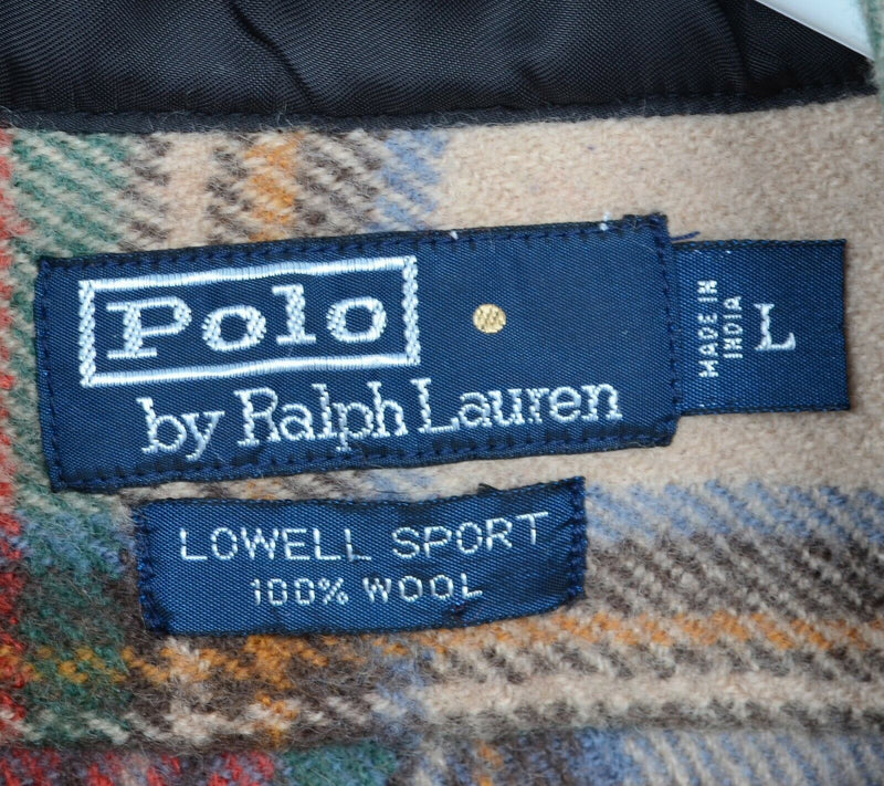 Polo Ralph Lauren Men's Large 100% Wool Plaid Lowell Sport Heavy Flannel Shirt