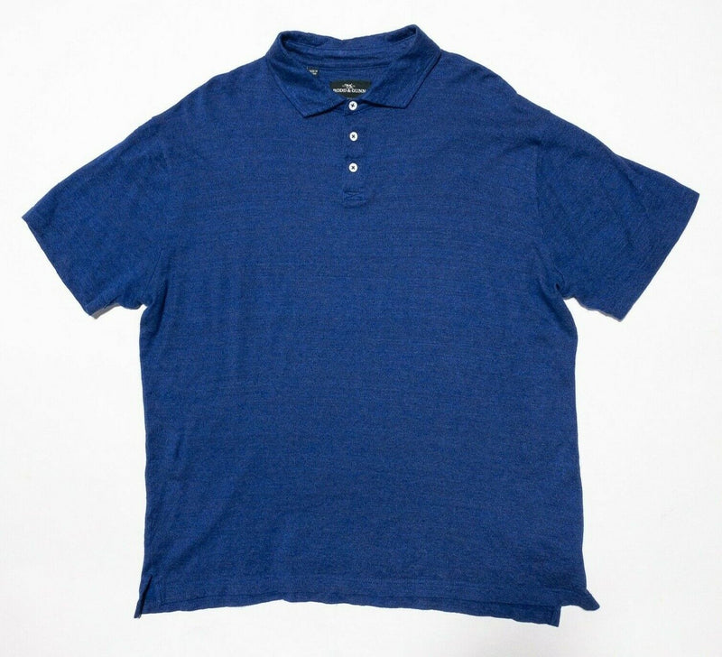 Rodd & Gunn Polo Shirt Men's XL Sports Fit Linen Blend Blue Short Sleeve