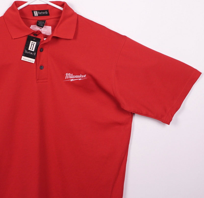 Milwaukee Tools Men's Large Red Embroidered Logo M12 M18 Hartwell Polo Shirt