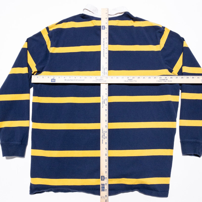 Polo Ralph Lauren Rugby Polo Men's 3XLT Tall Navy Blue Yellow Stripe 90s