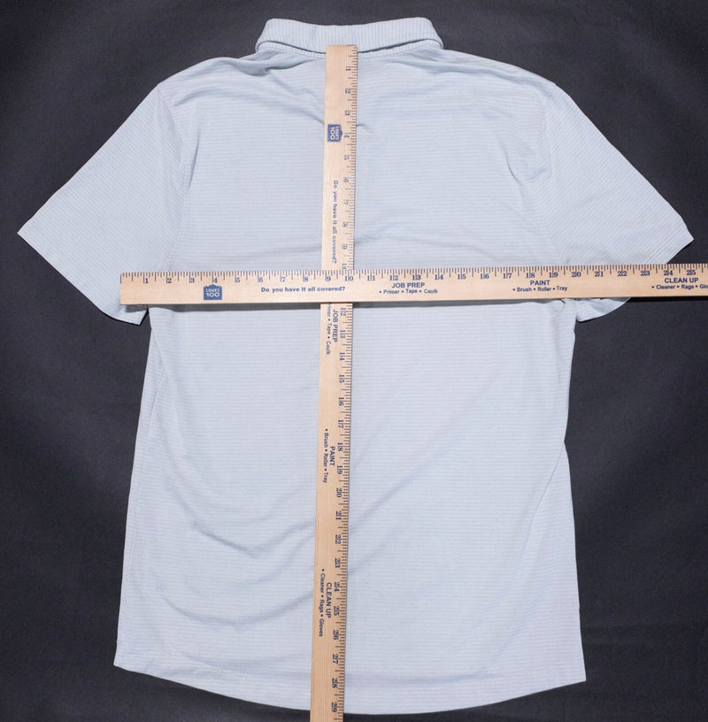 Lululemon Evolution Polo Shirt Men's Fits Medium Gray Striped Athleisure