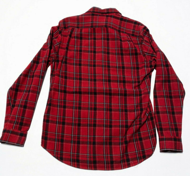 J. Crew Sportsmen Mid-Weight Flannel Shirt Holiday Red Plaid Men's Small