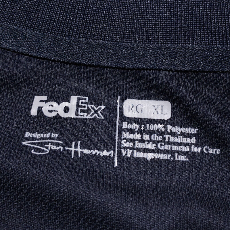 FedEx Freight Stan Herman Polo Shirt Men’s XL Logo Long Sleeve Black Purple