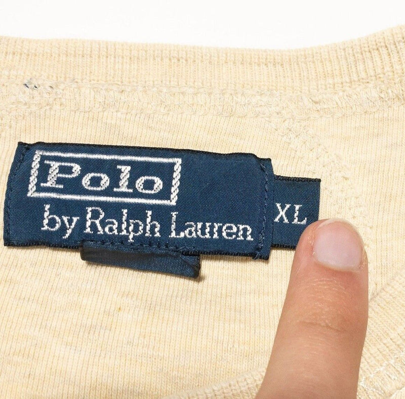 Polo Ralph Lauren Henley Mens XL Midweight Long Sleeve Ivory/Cream Outdoor Goods