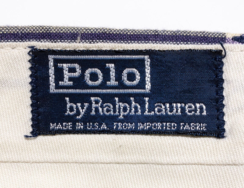 Vintage 80s Polo Ralph Lauren Plaid Shorts Men's 34 Colorful Pleated Made in USA