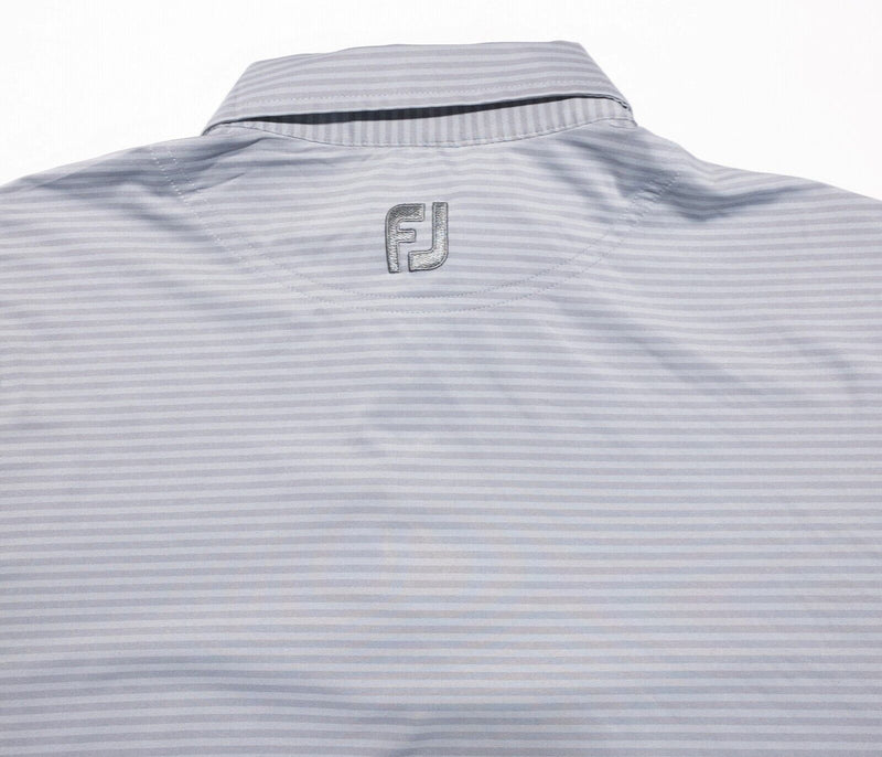 FootJoy XL Golf Shirt Men's Polo Gray Striped Performance Wicking Short Sleeve