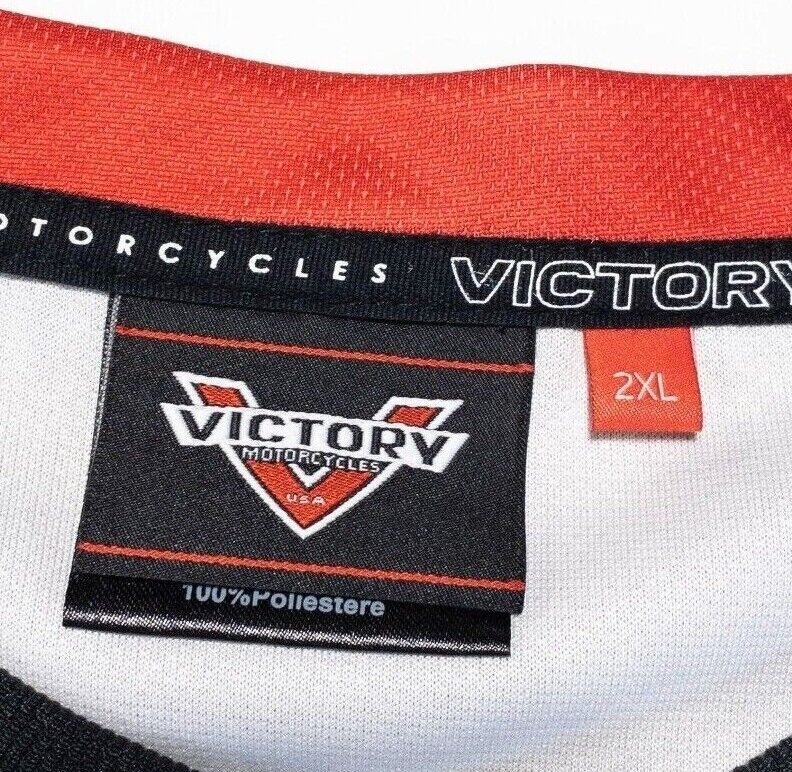 Victory Motorcycles Shirt 2XL Men's Freedom 106 Black Jersey Short Sleeve V-Neck