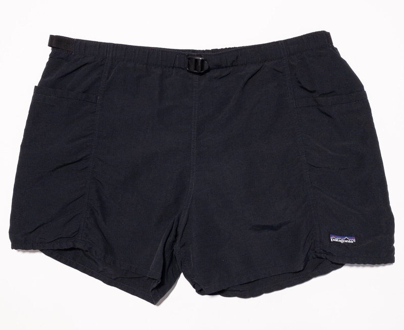 Vintage Patagonia Baggies Large Men's 90s USA Black Belted Lined Swim Trunks