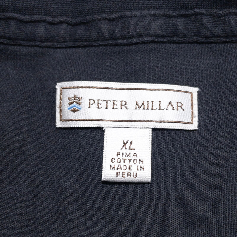 Peter Millar Sweater Vest Men's XL Ritz-Carlton Pullover 1/4 Zip Black Golf