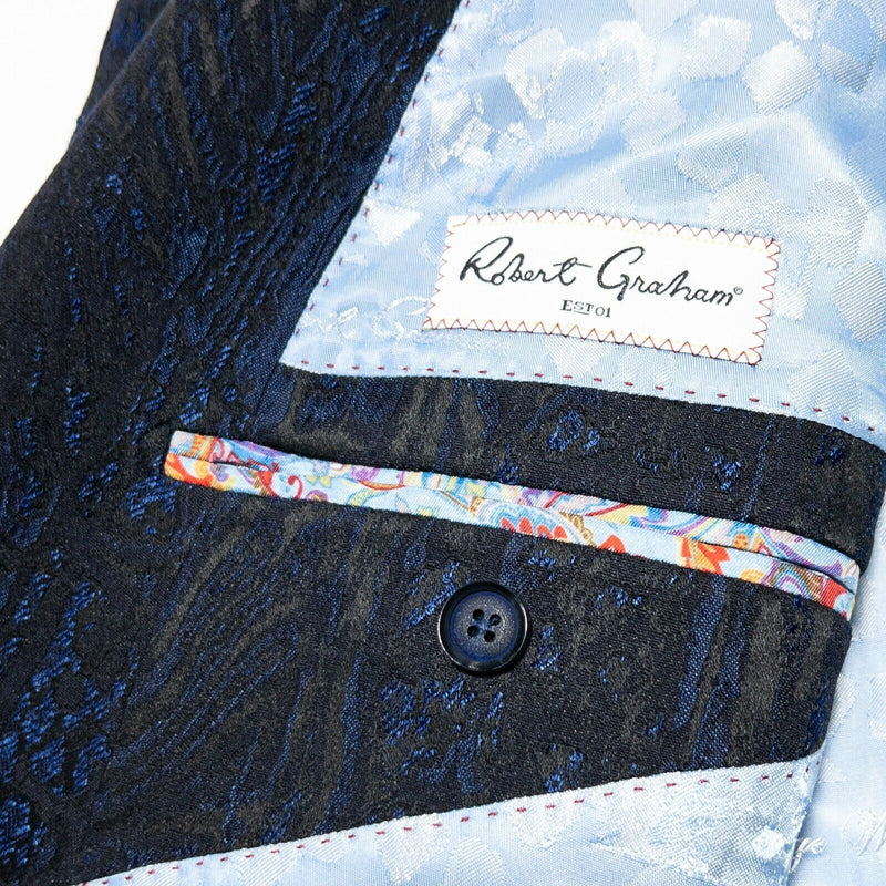 Robert Graham Men's 54 Regular Blue Black Textured Sport Coat Blazer