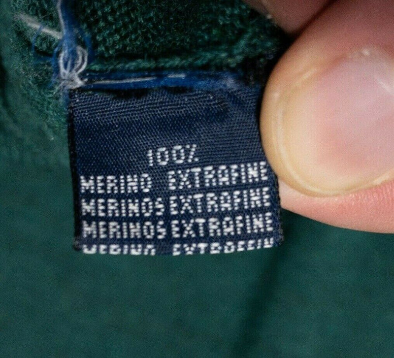 Allen Edmonds Sweater Men's Large Merino Wool V-Neck Italian Dark Green