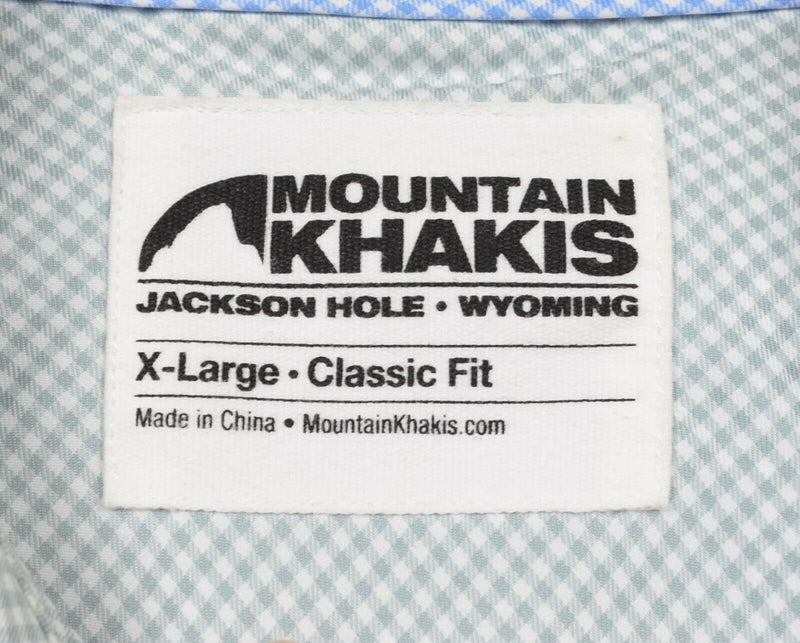 Mountain Khakis Men's XL Classic Fit Gray Micro-Check Polyester Wicking Shirt
