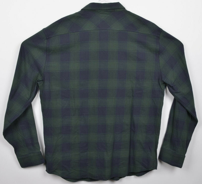 Levi's Men's XL Pine Green Navy Blue Plaid Red Tab Button-Front Shirt