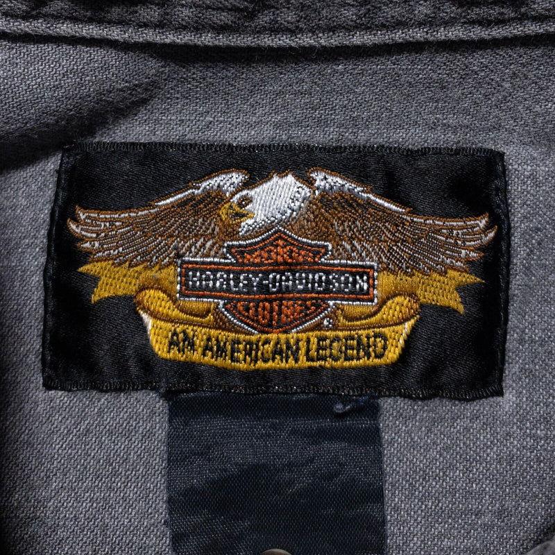 Vintage Harley-Davidson Shirt Men's Large 95th Anniversary Denim Gray 90s Button