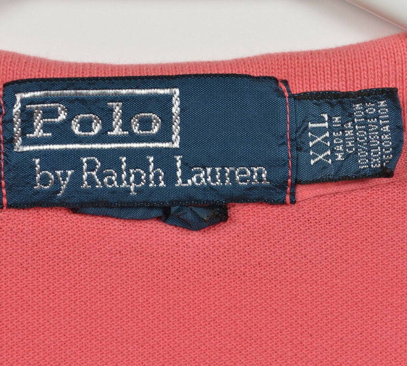 Polo Ralph Lauren Men's 2XL Custom Fit Big Pony Embroidered Pink Polo Shirt